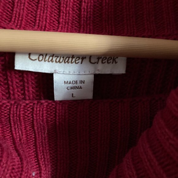 Coldwater Creek Red Ribbed Turtleneck Sweater - Picture 3 of 4